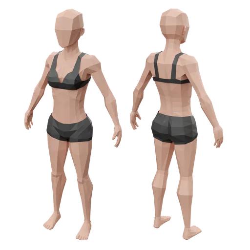 Low poly woman