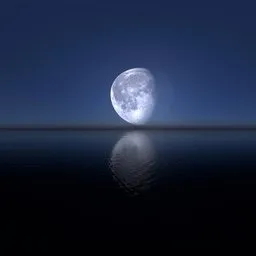 The moon in the night sky