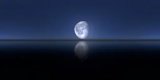 The moon in the clear sky
