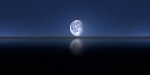 The moon in the night sky
