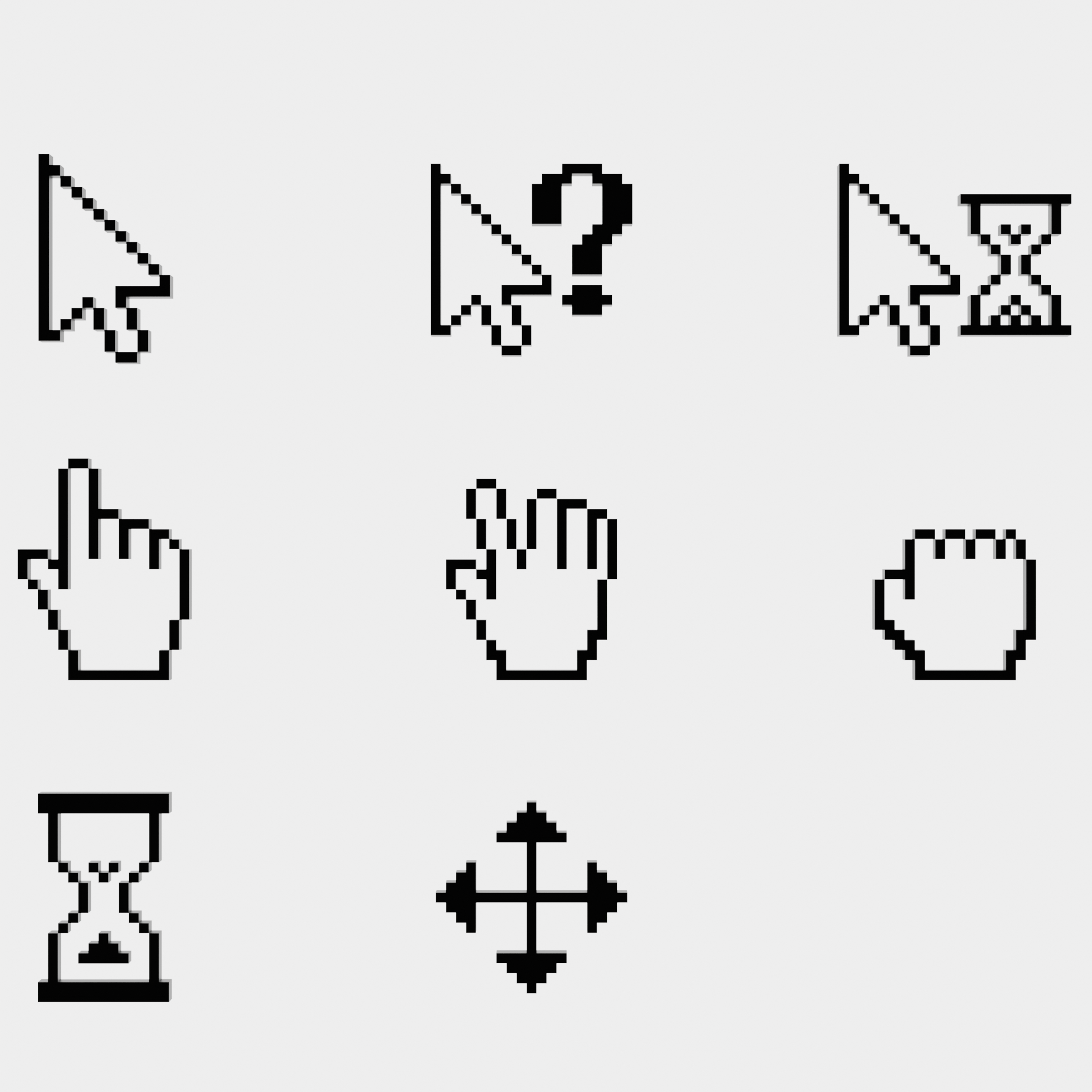 Pixel Mouse Cursors Icon Set | Computer Mouses models | BlenderKit