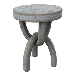 White worn wooden table