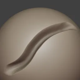 3D Sculpt Draw Sharp Brush creating detailed crease on digital model surface, ideal for Blender sculpting.
