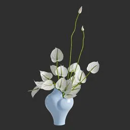White Anthurium Vase