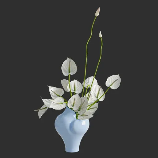 White Anthurium Vase