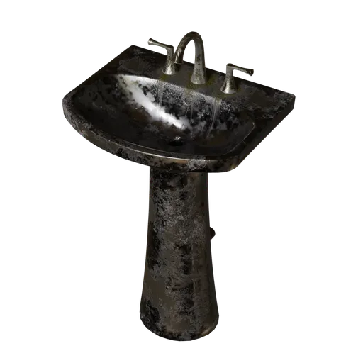 Rusted Pedestal Sink