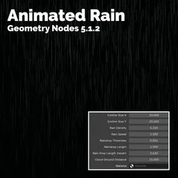 Animated Rain (Geometry Nodes)