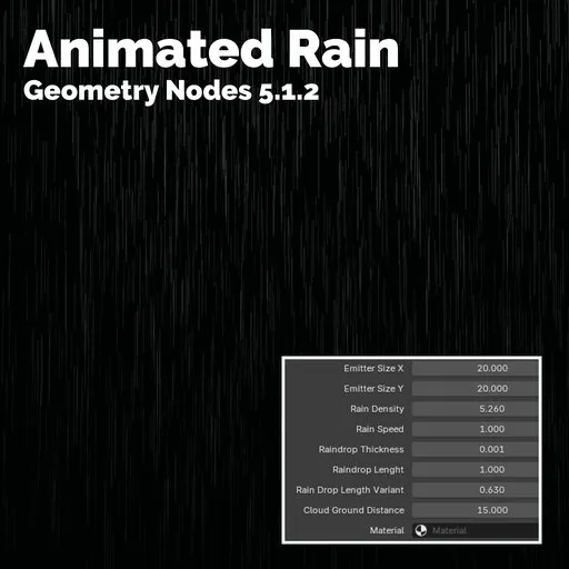 Animated Rain (Geometry Nodes)