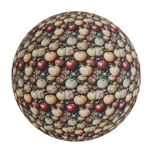 Decorative floral apples wallpaper
