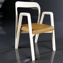 High-quality Oak wood 3D model chair with a sleek design, ideal for Blender 3D projects.