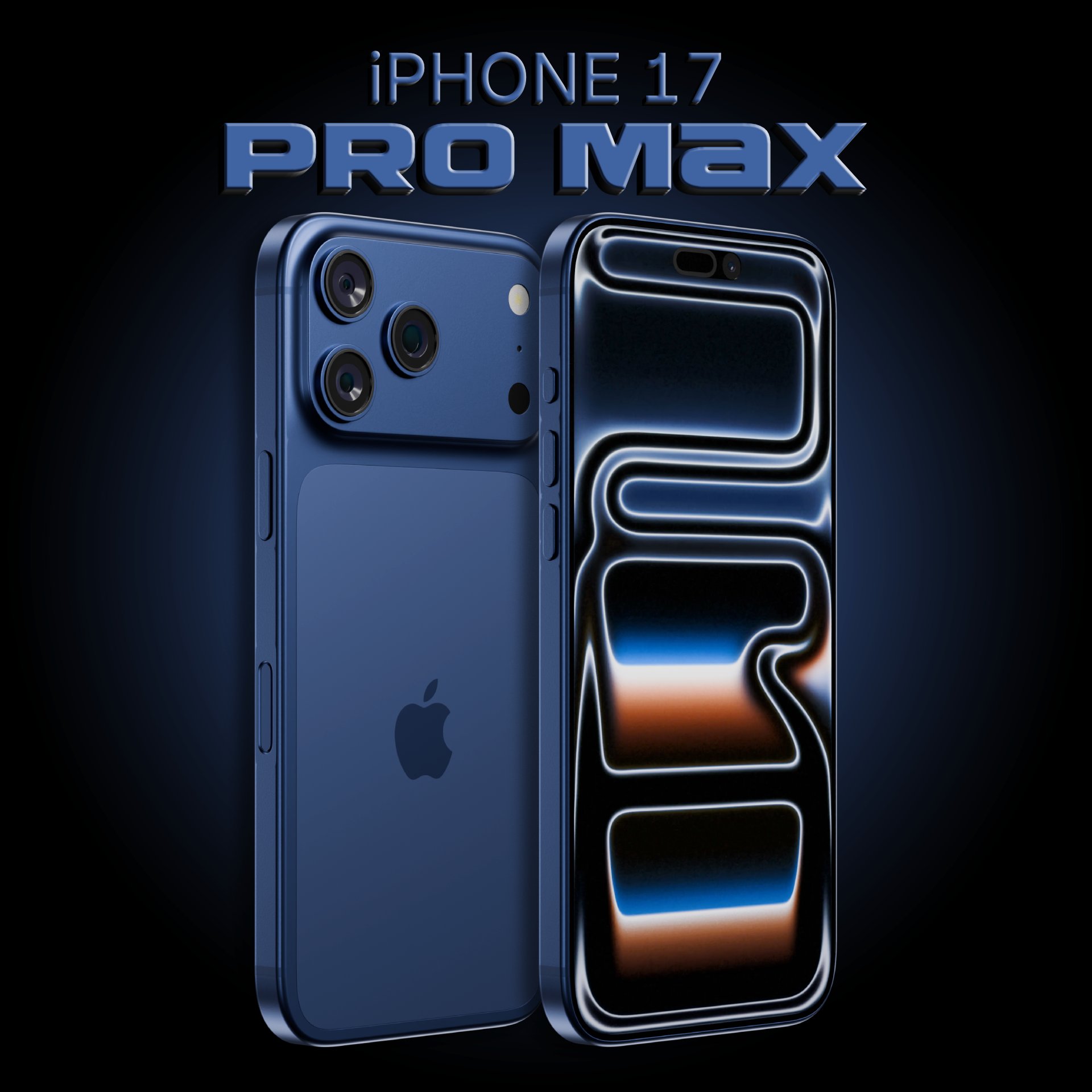 Apple Iphone 17 Pro Max Deep Blue | Smartphones models | BlenderKit