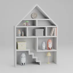 Kids Dollhouse Shelf Decor
