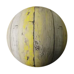 Weathered Yellow Painted Wood