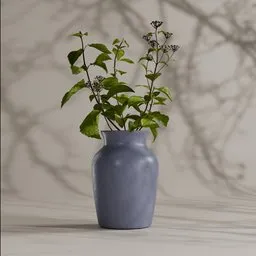 Ceramic Vase with Green Plants