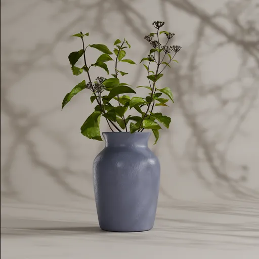 Ceramic Vase with Green Plants