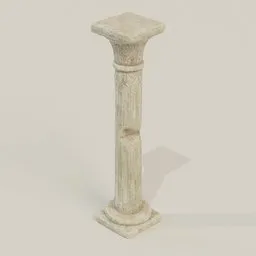 Detailed 3D model of Gothic stone pillar for Blender, optimized LOD0 version for architectural rendering.