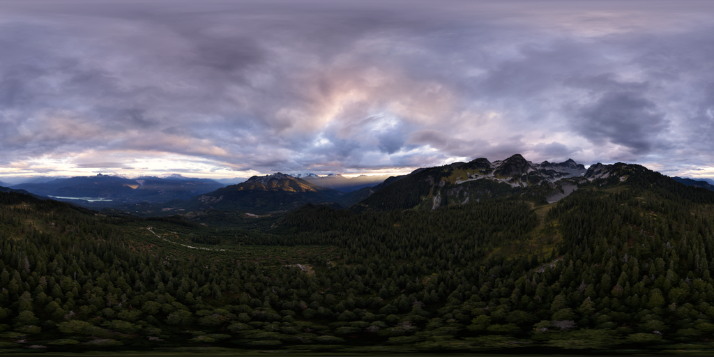Aerial Mountain Landscape Cloudy Sunset | Landscapes HDRis | BlenderKit