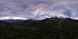 Aerial Mountain Landscape Cloudy Sunset