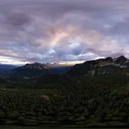 Aerial Mountain Landscape Cloudy Sunset