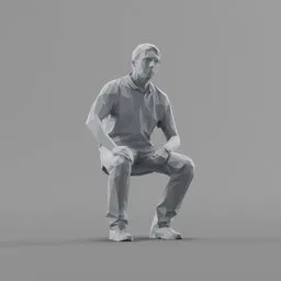 Lowpoly Male Sitting