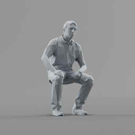Lowpoly Male Sitting