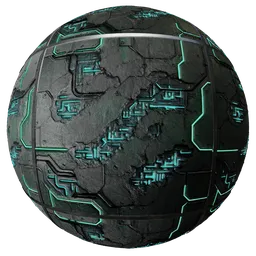 Metal concrete sci-fi panel/wall