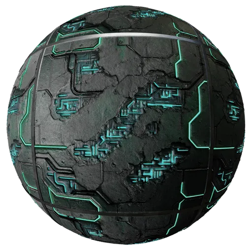 Metal concrete sci-fi panel/wall