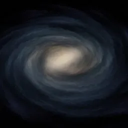 Realistic Milky Way 3D model showcasing spiral galaxy structure, ideal for Blender 3D projects in astronomy visualization.