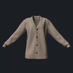 Loose-Fit Tricotine Cotton Cardigan