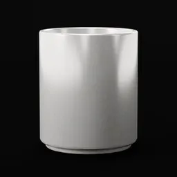 Realistic 3D model of a simple white handleless ceramic mug for Blender renderings.