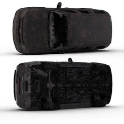 Post-apocalyptic vehicle, detailed Chevy 3D model for Blender with procedural textures, suitable for dystopian scenes.