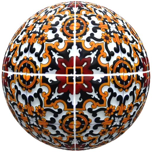 Seamless PBR texture of a vintage Mexican ceramic with customizable nodes for Blender 3D and other software.