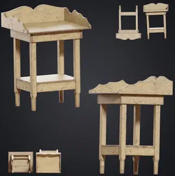 Rustic Wooden Washstand Table
