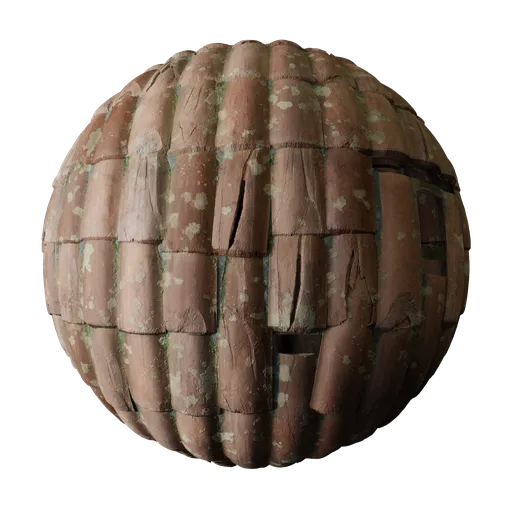 High-resolution weathered tile PBR texture for 3D Blender projects.