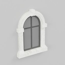 "A high-quality stylized STL 3D model of an Arc Window 114x29x154 for modular building in Blender 3D. This 3D model features white stone arches, a glass pane, and is inspired by Francesco Albani's architectural style. Enhance your projects with this catalog photo-accurate window for post-industrial or garden environments."
