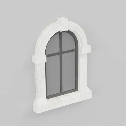 Medieval Round Arched Stone Window