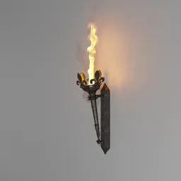 Heavy wrought iron oil torch