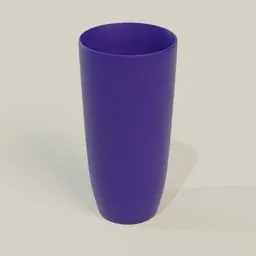 "Hyperrealistic plastic cup model for Blender 3D, featuring a stylish blue body and complementing yellow and purple accents. Perfect for food and drink renders. Includes a straw and physically based rendering for added realism."