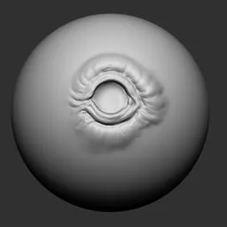 3D sculpting brush for eye cavity detailing in Blender, suitable for creature and character model design.