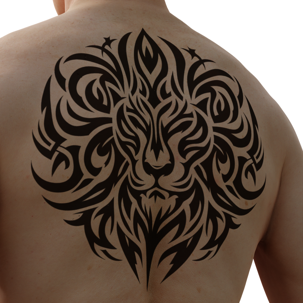 Lion Face Tribal Tattoo | human brushes | BlenderKit