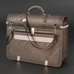 Highly detailed leather briefcase 3D model, designed for photorealistic rendering and Blender compatible.