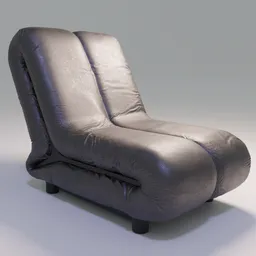 Detailed 3D leather armchair model with customizable shader, versatile for modern or retro interior design in Blender.