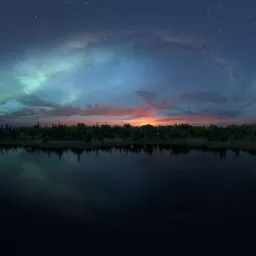 Night Sky Aurora Lights