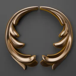 Detailed golden classical ornament 3D model, ready for Blender, enhancing architectural design projects.