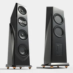 Hi Fi Floor Speaker Black Wood