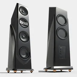 Hi Fi Floor Speaker Black Wood