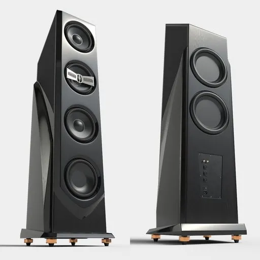 Hi Fi Floor Speaker Black Wood