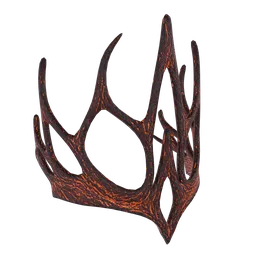 Low poly 3D crown model with fire texture, optimized topology, UV unwrapped, Blender cycles ready, no plugins required.