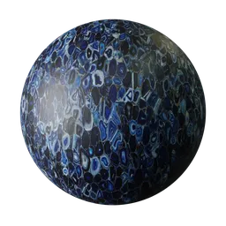 High-quality PBR texture of polished blue agate for 3D modeling and rendering in Blender.