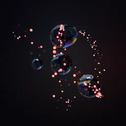 Abstract Iridescent Bubbles Particles